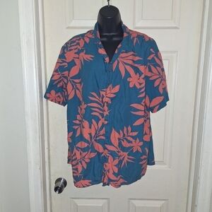 Mens old navy button-down Hawaiian print blouse XL